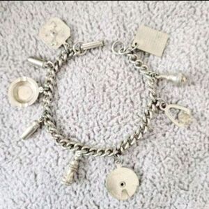 Vintage Sterling Silver Charm Bracelet 9 Charms